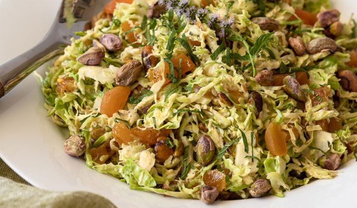 American pistachios and Brussels sprouts salad